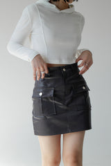 コーテッドミニスカート/Coated mini skirt (2color)