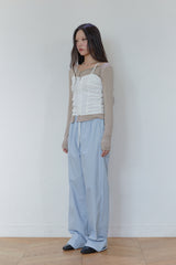 シャーリングコルセットスリーブレストップ / Shirring Corset Sleeveless Top (2 colors)