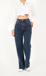 ワイドフィットスリットデニムパンツ / WIDE FIT SLIT DENIM PANTS [16627]