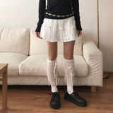 Lisen Ribbon Lace Balletcore Low Rise Mini Skirt