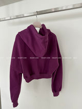 4color cropped napping hood zip-up