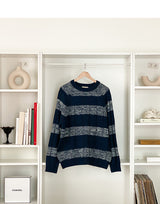 Stripe Extended Sleeve Knit Top (3color) (6598830063734)