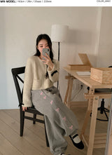 Ribbon Sheep Fleece Jogger Pants (4color)
