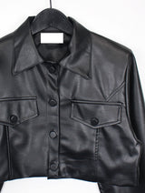 ローズレザークロップジャケット / Rose Leather Crop Jacket (2color)