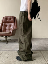 センロスシャーリングポケットツーウェイコットンロングワイドカーゴパンツ / Senros Shirring Pocket Two-Way Cotton Long Wide Cargo Pants