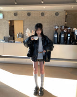 Hidden leather jumper