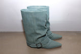 Hug belt boots _Sage denim