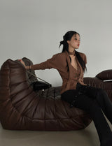 muffler set line cardigan