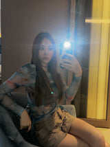 blue rain blouse