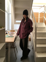 [UNISEX] ディッキーズビンテージチェックブラッシュドアウター長袖シャツ