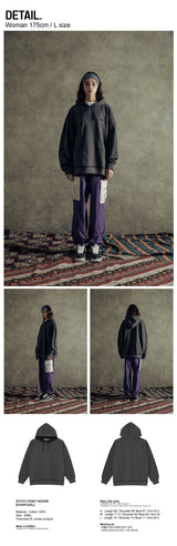 スティッチポイントフーディー / STITCH POINT HOODIE [CHARCOAL]