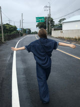Deep ocean denim set up pants 