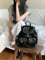 Tople Two-Pocket Leather Mini Backpack
