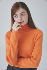 ホールガーメントカシミアタートルネックニット / Whole Garment Cashmere Turtleneck Knit [Orange]
