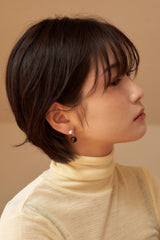 smoky quartz ball earring