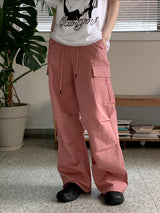 キーフY2Kピンタックポケットストッパーロングワイドカーゴパンツ/ kef Y2K pintuck pocket stopper long wide cargo pants