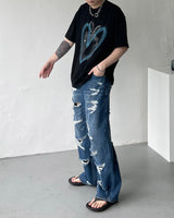 チェンデストロイデニムパンツ / Chen Destroyed Denim Pants (M ~ XL)