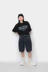 バミューダカーゴデニムハーフパンツ