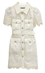 Lace shirt dress