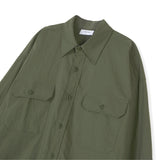 VZロゴビックオーバーフィットナイロンワークシャツカーキ/VZ Logo Big Over Fit Nylon Work Shirt Khaki (6683365277814)