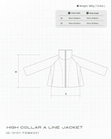 High collar A line jacket