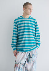 ワッペンロングスリーブ / BSR2223FWPO086 BS WAPPEN LONG SLEEVE BLUE GREEN STRIPE