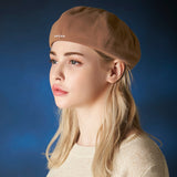 embroidery newsboy cap LIGHTBROWN