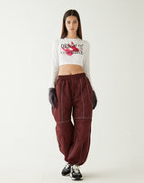 ドリームイズノーウェアクロップTシャツ/DREAM IS NOWHERE LS CROP T-SHIRT WHITE