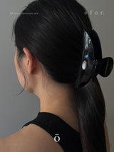 ロゴボタンヘアクリップ L