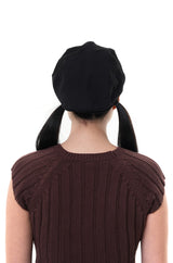 RIBBON HUNTING CAP / BLACK