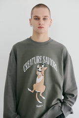 CS ラッキークルーネック / BSR2223FWPO071 CS LUCKY CREWNECK LIGHT KHAKI