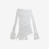 [NONCODE] Rumble Off-Shoulder Unbalanced Knitwear
