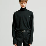 back button long sleeve chest tip turtle neck black (6615508942966)
