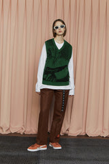 GRAPHIC KNIT VEST / GREEN