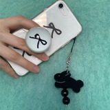[セット] プレゼントシリーズ：ブラックリボンフォンケース + スマホグリップ / [SET] Present series : Black ribbon phonecase + griptok