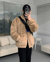 UI Mink Fur Turtleneck Zip-Up Jumper (5 colors)
