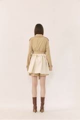 Ruffle back trench coat 