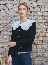 POCKET ROUND TWEED JACKET_BLACK (6638377730166)