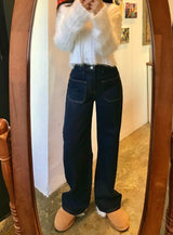 ワイドフィットデニムパンツ/WIDE FIT DARK BLUE DENIM PANTS [17790]