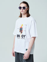 [ENJOY YOUR MEAL] CAMPAIGN 1/2 T-SHIRT ICE CREAM_WHITE (6582792945782)