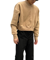 エンボスクロップドスウェット / Emboss Cropped Sweat-BEIGE
