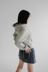 フォトクロップフードTシャツ/Photo Crop Hooded T-shirt (2color)