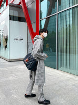 [ASCLO MADE] Linen Check Set Up Hood Coat (6562354233462)
