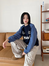 フットボールカラーマッチングスウェットシャツ/Football Color Matching Sweatshirt (2color)