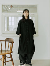 ユニセックスワイドスリーブロングシャツ/unisex wide sleeve long shirts black