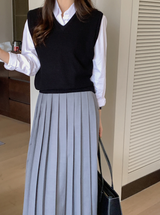 ライトVネックニットベスト(8color) (6677654077558)