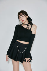 ホルターアンフテッドクロップTシャツ / (9067) Halter Unfooted Crop Tee