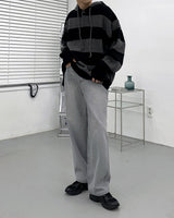 Striped Oversized Warmer Hooded Knitwear (3 colors)
