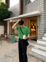 ドットバックベンドワンタックセミワイドスラックス / Dot Back-Bend One Tuck Semi-Wide Slacks (4 colors)