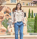 Retro Cat Marked Knit Cardigan (Brown) (6643868762230)